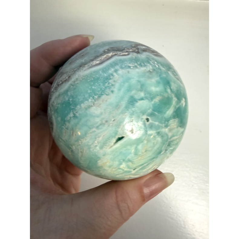 Bl� Aragonit kugle A 