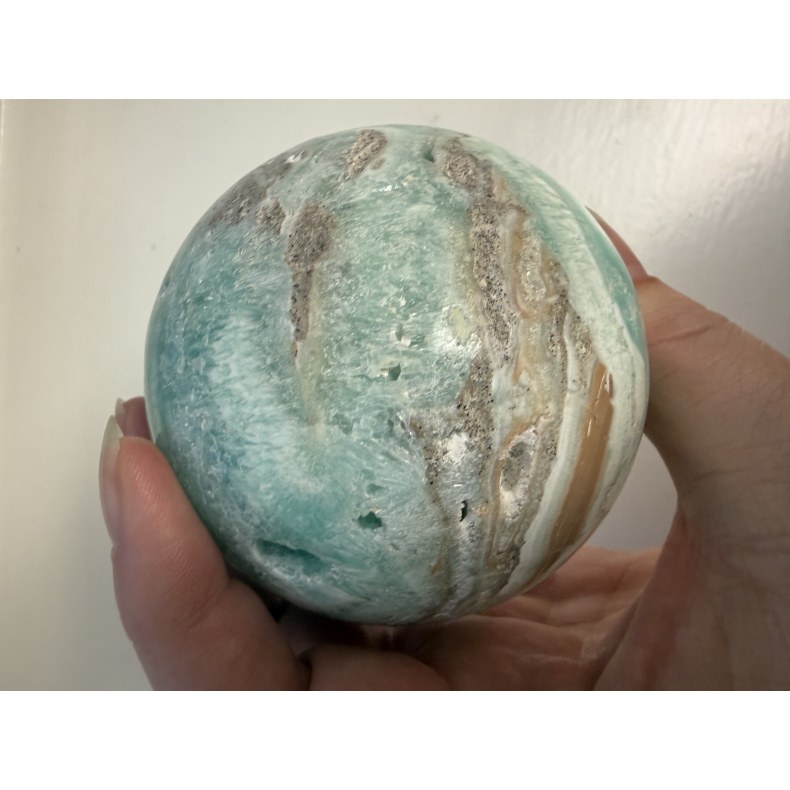 Bl� Aragonit kugle A 