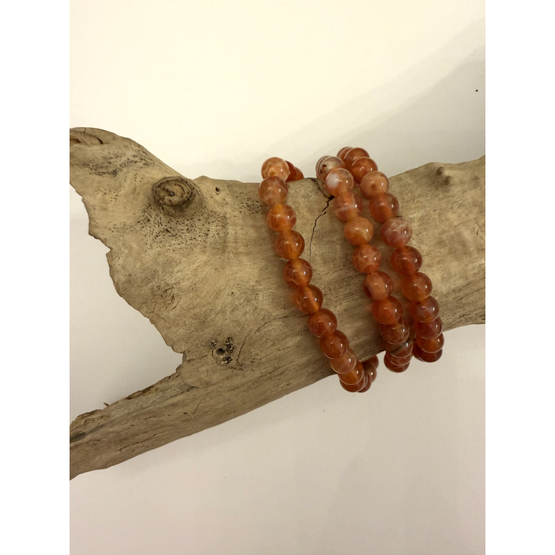 Ild Agat Armb�nd 6 mm