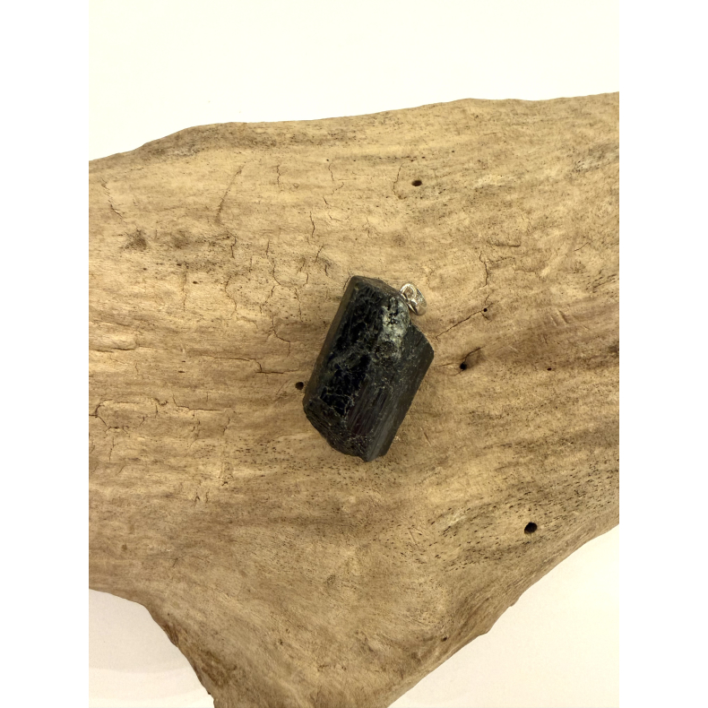 Sort Turmalin Vedh�ng i s�lv 