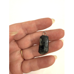 Sort Turmalin Vedh�ng i s�lv 