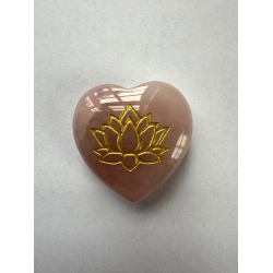 Rosakvarts hjerte m lotusblomst 