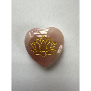 Rosakvarts hjerte m lotusblomst 