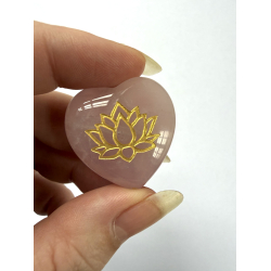 Rosakvarts hjerte m lotusblomst 