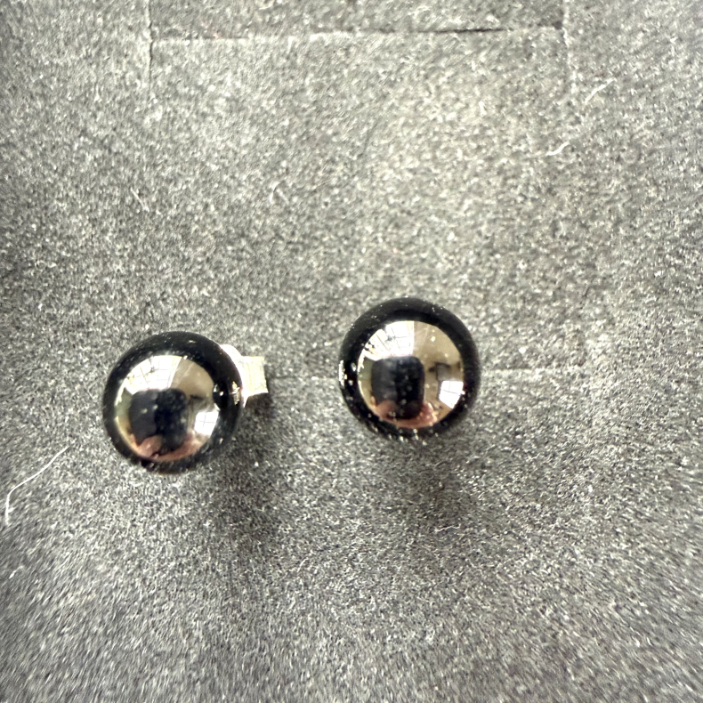 Sort Onyx �restikker i s�lv 