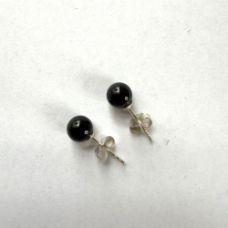 Sort Onyx �restikker i s�lv 