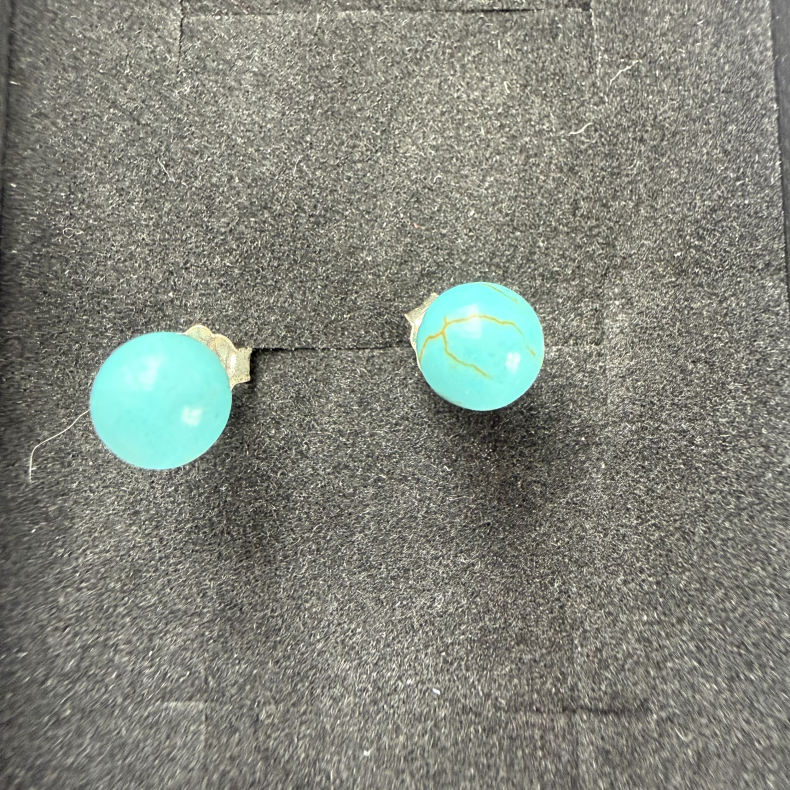 Bl� Howlit �restikker i s�lv 