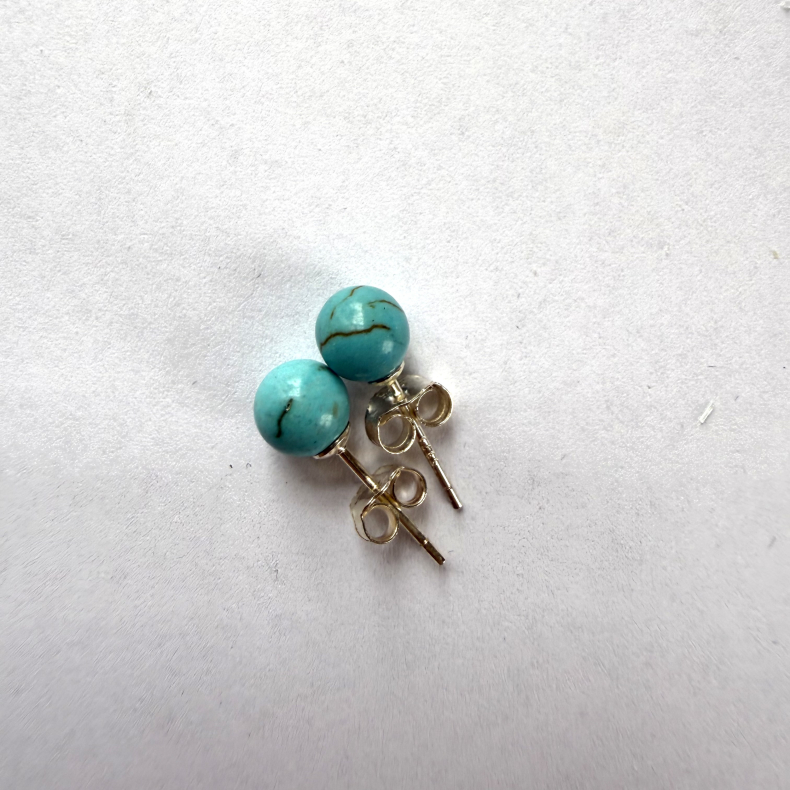 Bl� Howlit �restikker i s�lv 