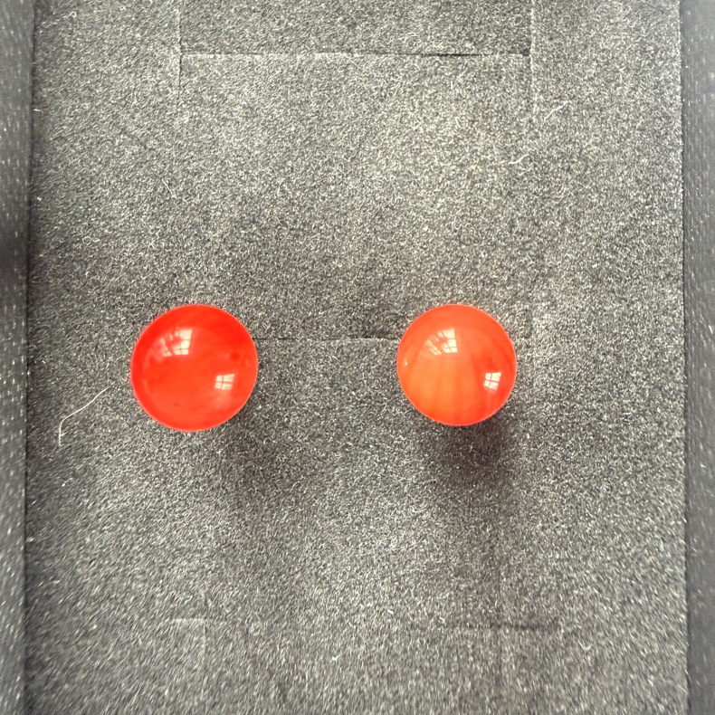 R�d Koral �restikker i s�lv 