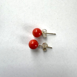 R�d Koral �restikker i s�lv 