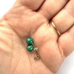 Malakit �restikker i s�lv 