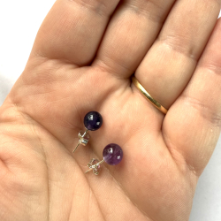 Ametyst �restikker i s�lv 