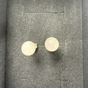 Rosakvarts �restikker i s�lv 