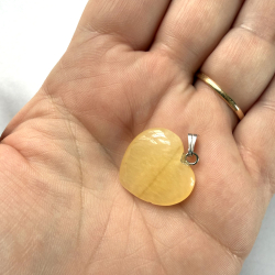 Gul Calcit Hjerte Vedh�ng 