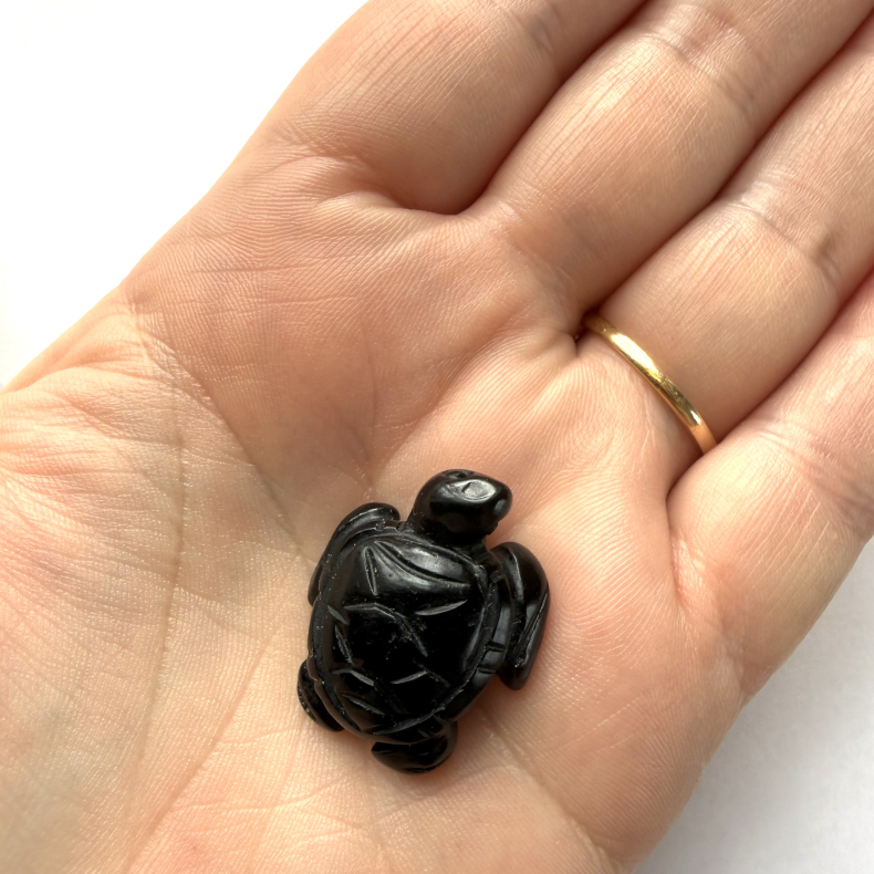 Sort Obsidian skilpadde mini 