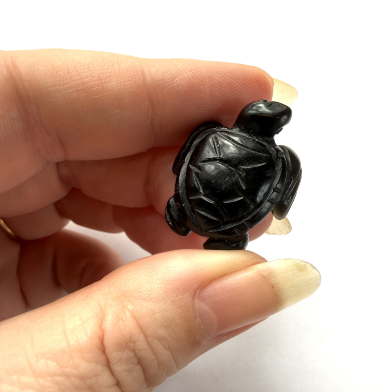 Sort Obsidian skilpadde mini 