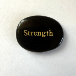 Sort Obsidian Sten m tekst 