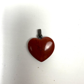 R�d Jaspis hjerte vedh�ng 