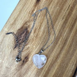 Bjergkrystal Hjerte vedh�ng i k�de 