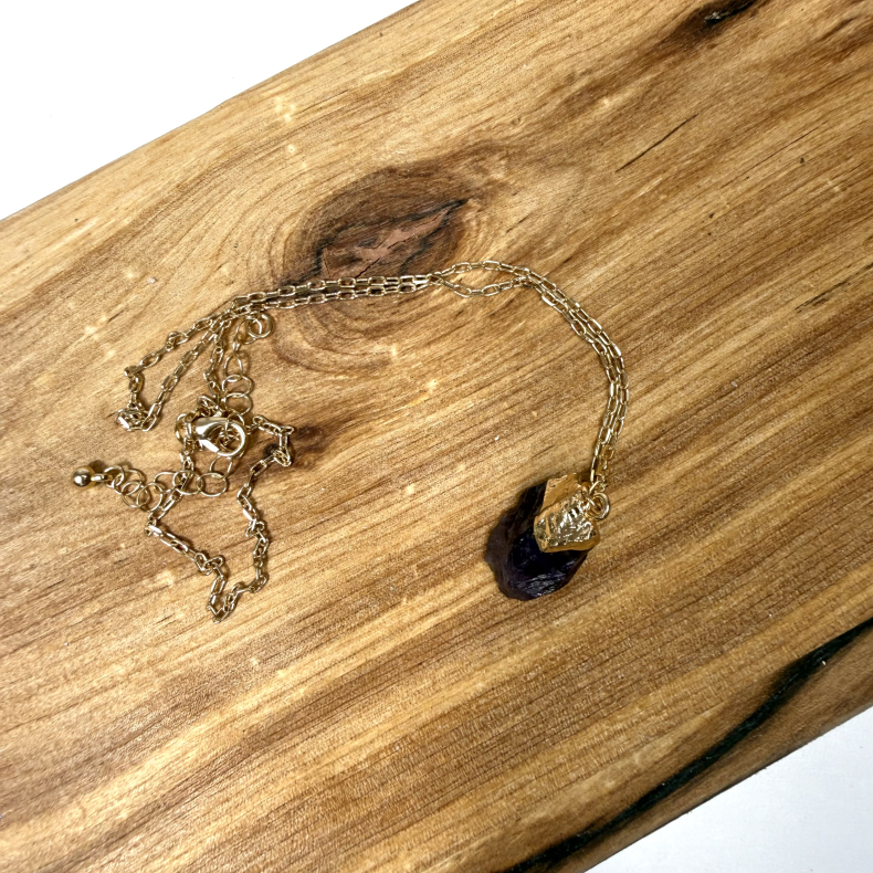 Ametyst r� vedh�ng i k�de 