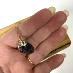 Ametyst r� vedh�ng i k�de 