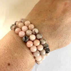 Pink Opal Armb�nd 8mm