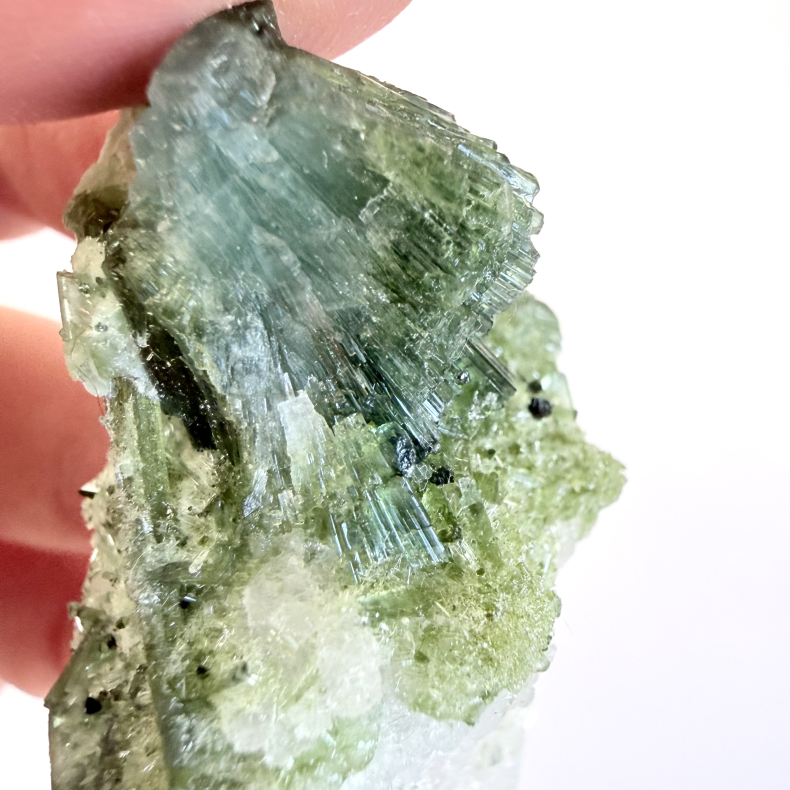 Gr�n Turmalin i kvarts klynge M