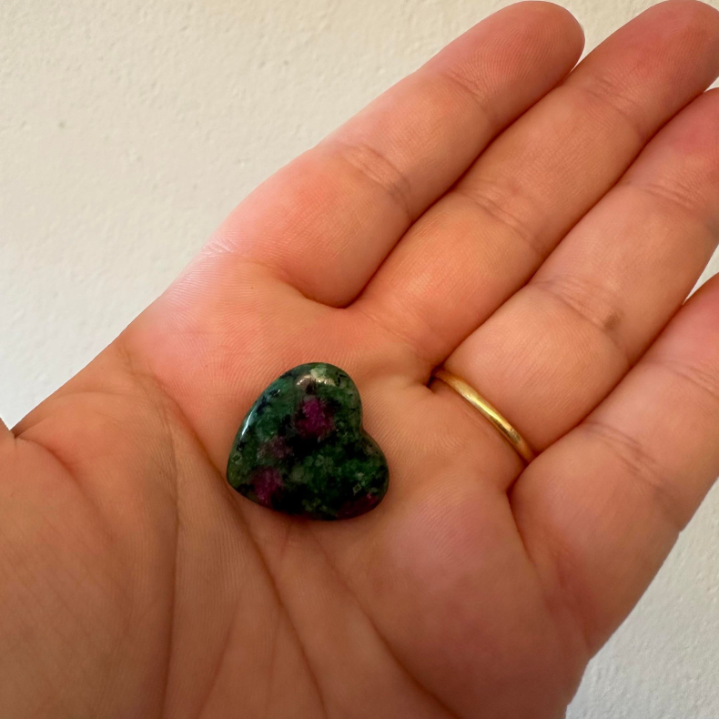 Rubin i Zoisit mini hjerte 