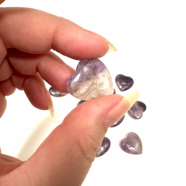 Ametyst, mini hjerte 