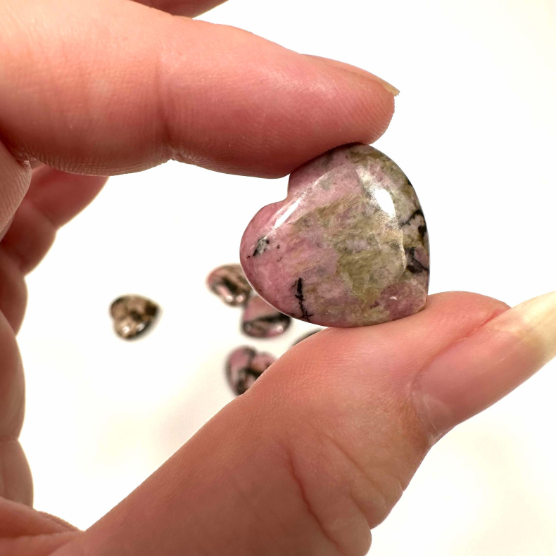 Rhodonit, mini hjerte 